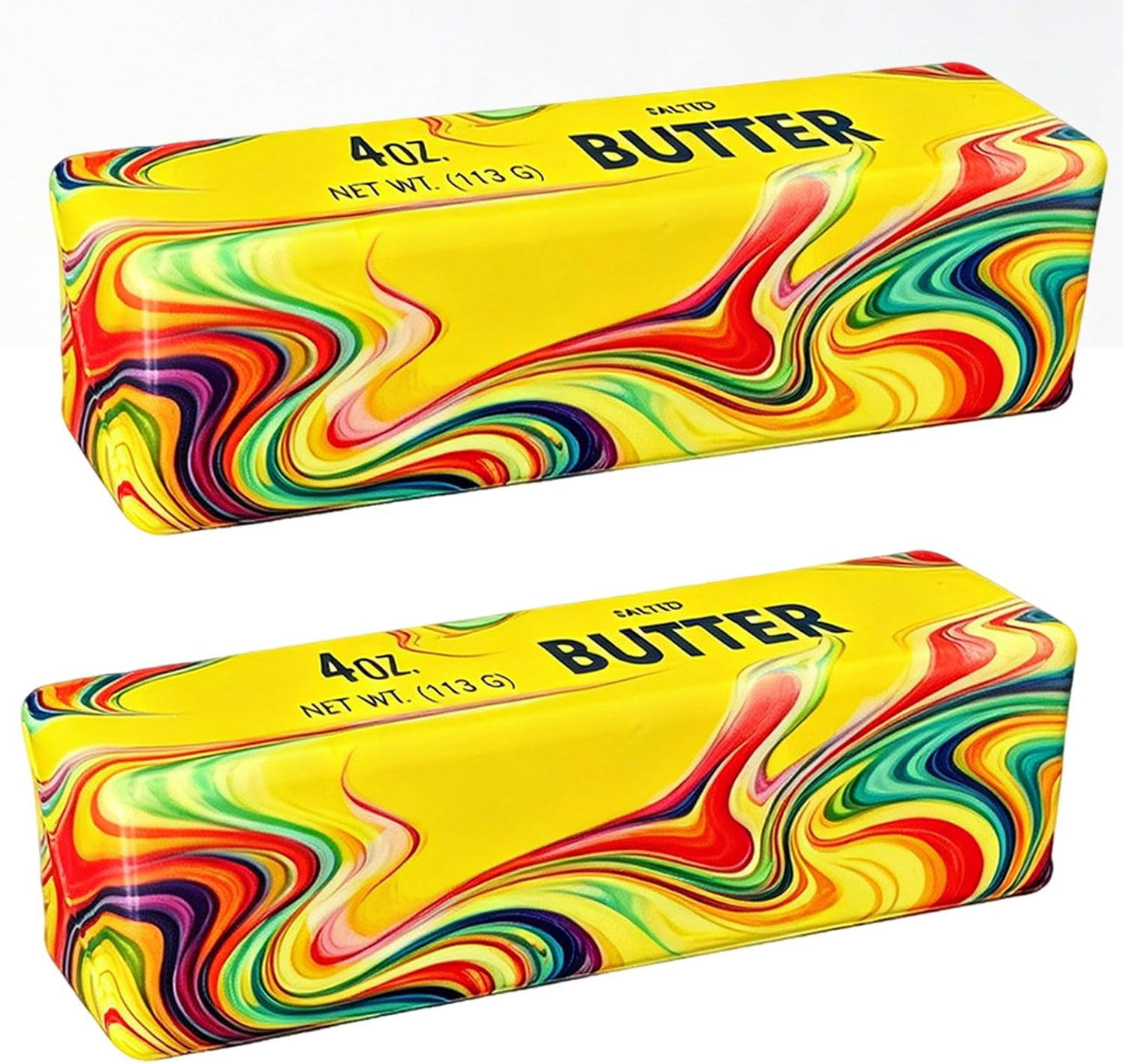 Butter Squishy, Squeeze Toys, Squishy Butter, Realistic Butter Stick Soft Squeeze Toys (Multicolor-2PCS)