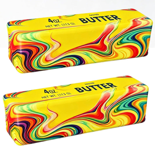 Butter Squishy, Squeeze Toys, Squishy Butter, Realistic Butter Stick Soft Squeeze Toys (Multicolor-2PCS)