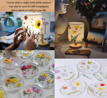 Dried Flowers, Resiners 80Pcs（Trending Colors） Pressed Flowers for Craft Real Natural Dried Flowers Dry Leaves Kit for DIY Making Crafts Resin Soap Candle Scrapbook Supplies Card Making Jewelry