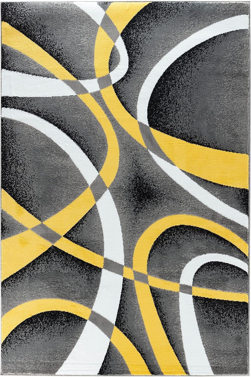 Area Rug Modern 5x7 Yellow Soft Contemporary Floor Carpet for Indoor Living Dining Room and Bedroom Area
