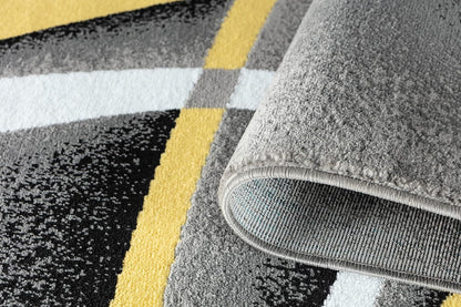 Area Rug Modern 5x7 Yellow Soft Contemporary Floor Carpet for Indoor Living Dining Room and Bedroom Area