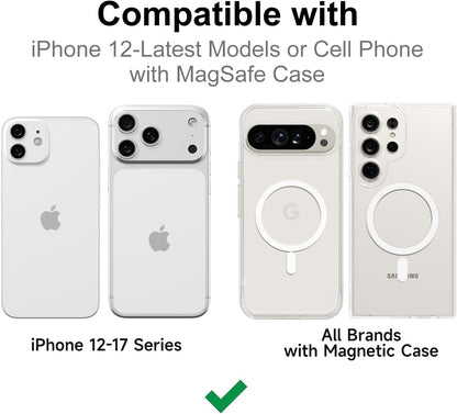 Magnetic Phone Wallet Clear Compatible with Magsafe Wallet, Slim Thin Translucent ID Credit Card Holder Wallets for Phone, Hard Plastic Magnet Pocket Sleeve for iPhone Samsung, Clear Yellow