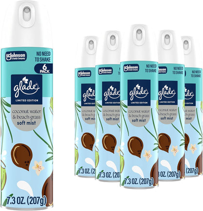 Odor Fighting Soft Mist Air Freshener Room Spray, Lemon Zest & Poppy, 8oz., 6 count