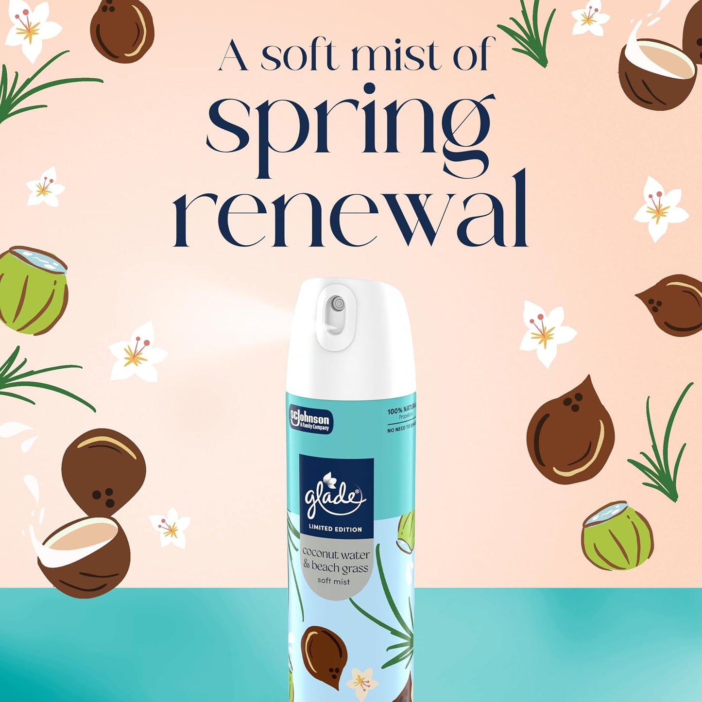Odor Fighting Soft Mist Air Freshener Room Spray, Lemon Zest & Poppy, 8oz., 6 count