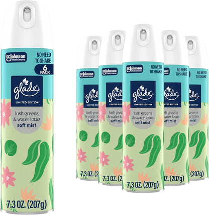 Odor Fighting Soft Mist Air Freshener Room Spray, Lemon Zest & Poppy, 8oz., 6 count