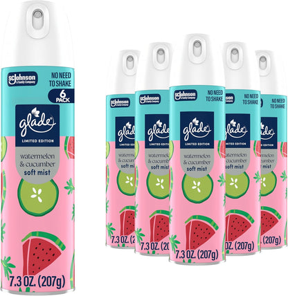 Odor Fighting Soft Mist Air Freshener Room Spray, Lemon Zest & Poppy, 8oz., 6 count