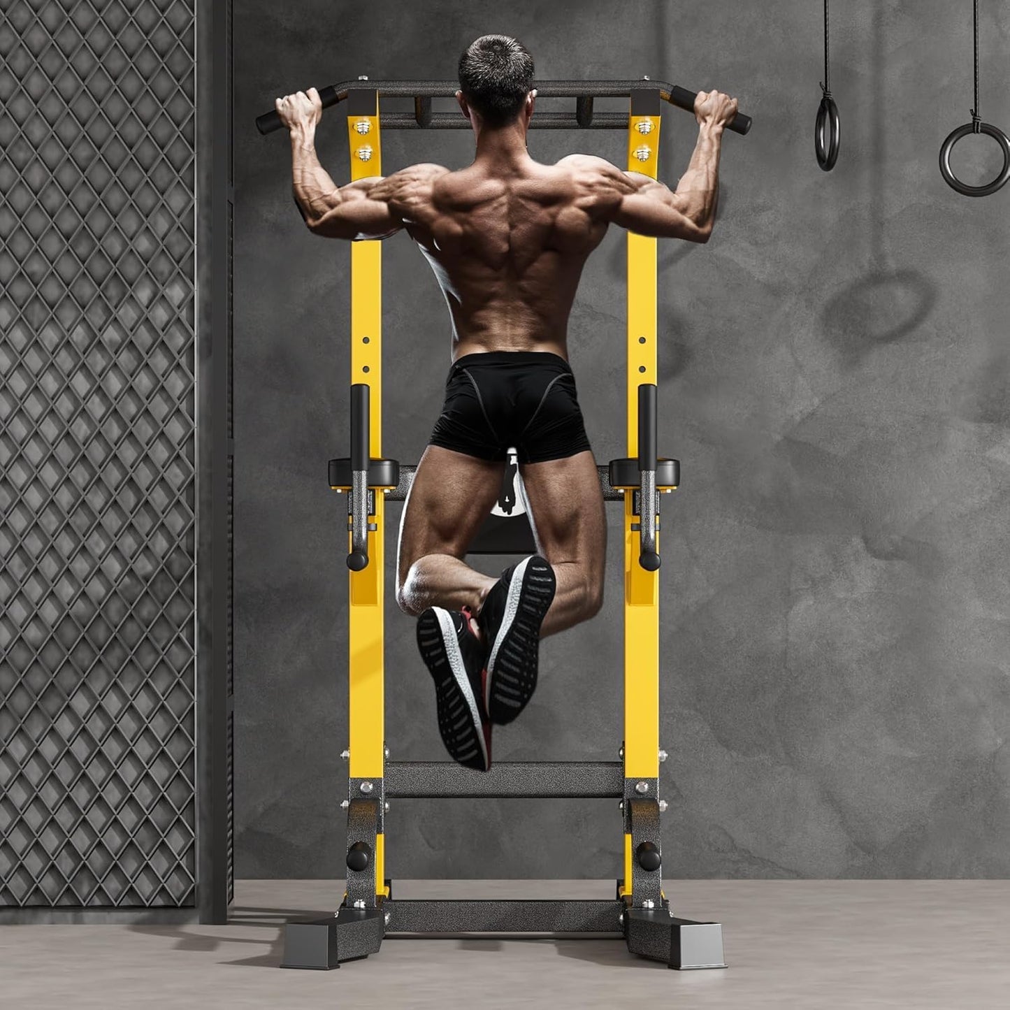 Power Tower Pull Up Bar Dip Station, All in One Free Standing Pull Up Bar for Home Gym with 7-Level Height Adjustable, Multi-Function Power Racks Strength Training Equipment, 330 lbs Capacity