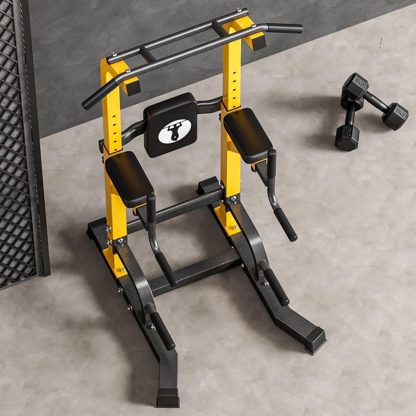 Power Tower Pull Up Bar Dip Station, All in One Free Standing Pull Up Bar for Home Gym with 7-Level Height Adjustable, Multi-Function Power Racks Strength Training Equipment, 330 lbs Capacity