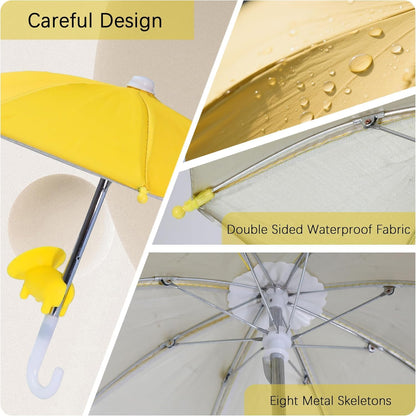 2 Pack Cell Phone Umbrella for Sun Shade, Universal Adjustable Stand With Cute Piggy Suction Cup, Outdoor Anti-reflective Glare Blocking Cell Phone Sun Visor, Black&Yellow