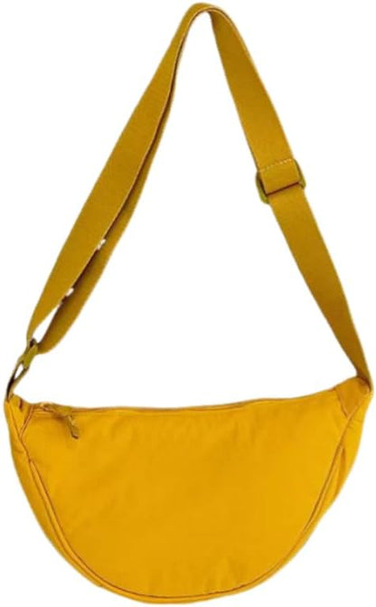 crescent shaped crossbody bag, lightweight work travel shoulder bag, casual sling bag