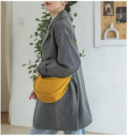 crescent shaped crossbody bag, lightweight work travel shoulder bag, casual sling bag