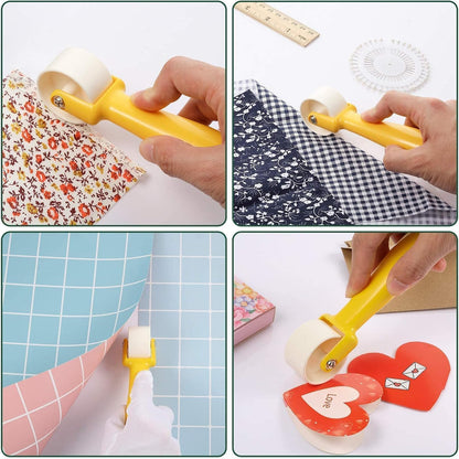 Yellow Quilting Seam Roller Quilting Roller Roll and Press Sewing Roller Tool with Easy to Grip Handle for Quilting, Sewing, Wallpaper, Home Decoration Attractive Design Sewing Tools (15 X 2.3 cm)