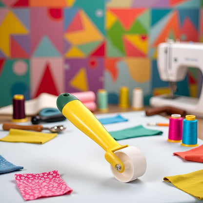 Yellow Quilting Seam Roller Quilting Roller Roll and Press Sewing Roller Tool with Easy to Grip Handle for Quilting, Sewing, Wallpaper, Home Decoration Attractive Design Sewing Tools (15 X 2.3 cm)