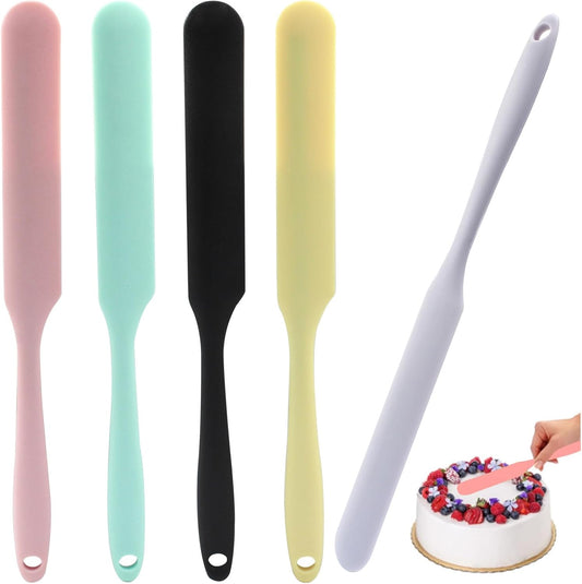 5pcs Silica Gel Jar Scraper Spatulas, 9.45 Inch, Light Green/Light Pink/Light Purple/Light Yellow/Dark Brown