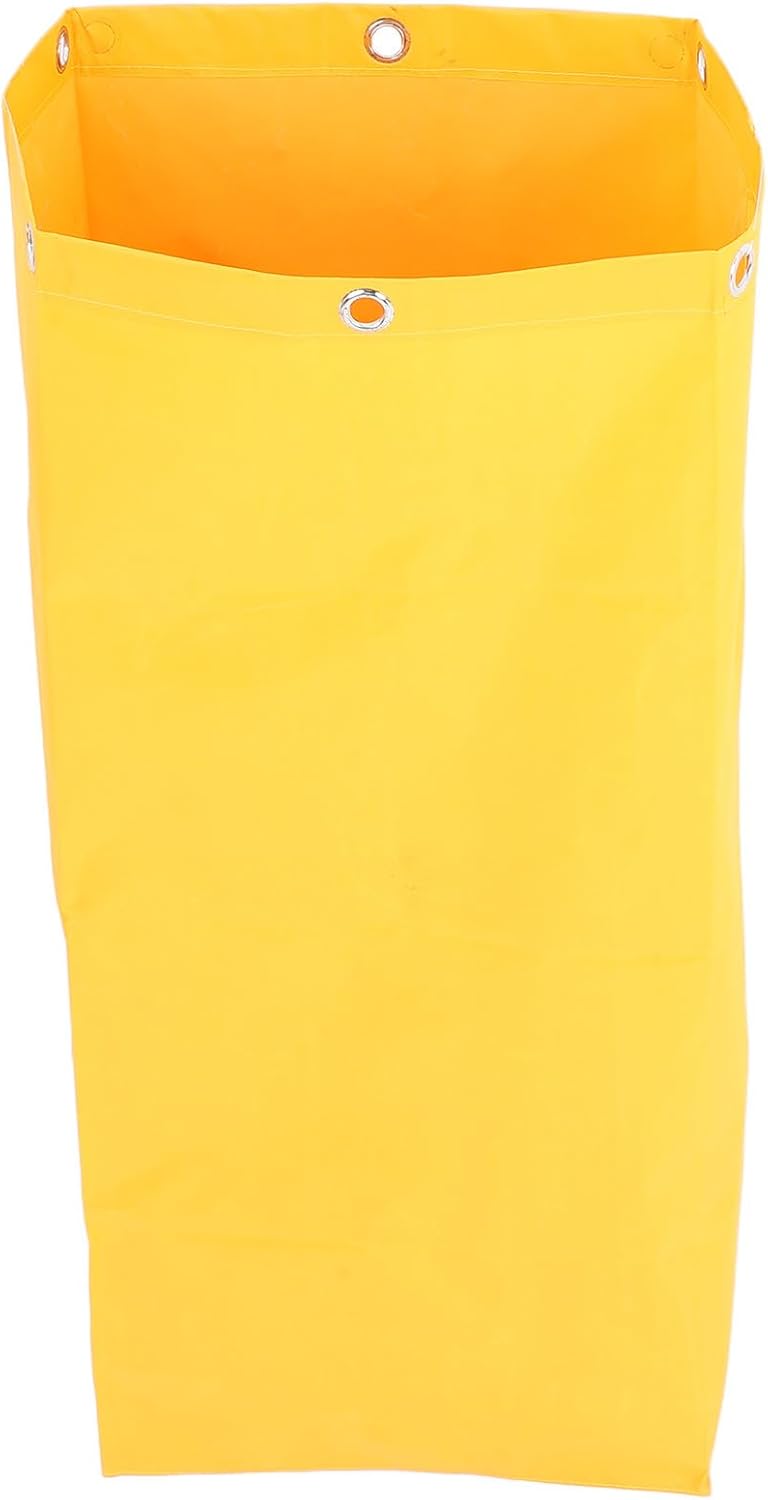 Yellow Oxford Cloth Cleaning Bag for Housekeeping Cart, Versatile Use to Organize Tools and Rags, Sturdy Laundry and Janitorial Cart Side Bag for Hotel Services