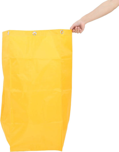 Yellow Oxford Cloth Cleaning Bag for Housekeeping Cart, Versatile Use to Organize Tools and Rags, Sturdy Laundry and Janitorial Cart Side Bag for Hotel Services