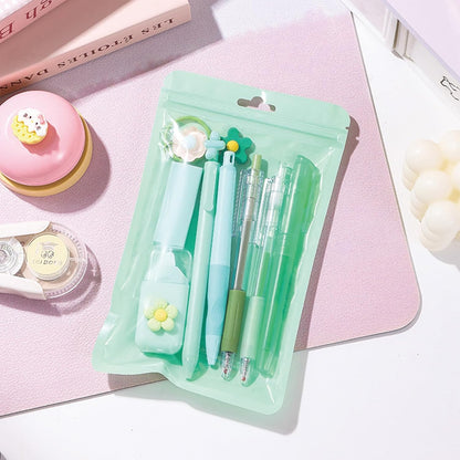 8 Pcs Cute Yellow Stationery Set for Girls Boys Women Back to School Supplies Office Supplies Kawaii Candy Colors Stationery Gift Including Pen Pencil Highlighter Eraser (Yellow)
