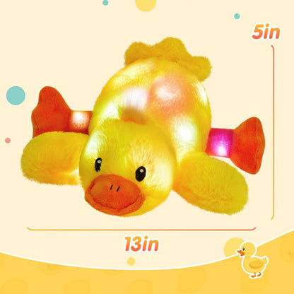 12" Light up Yellow Duck Stuffed Animal Soft LED Night Glowing | Plush Day Birthday Children Toddler Kids Toy Pillow Bed Sofa Beautiful Decorative