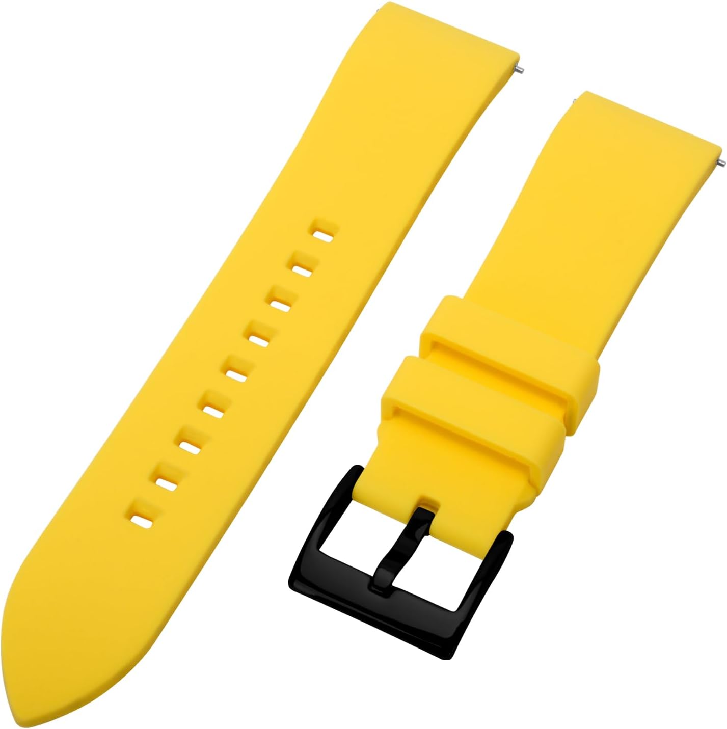 Silicone Watch Band for Men - Yellow Quick Release Watch Band for Women Soft - Waterproof Smart Watch Bracelet Clasp - Correa de Silicona para Reloj Replacement - 18mm 19mm 20mm 21mm 22mm 24mm
