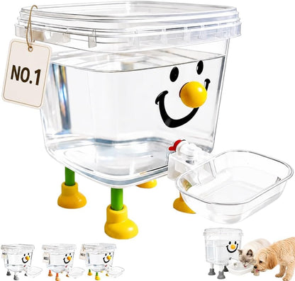 Pet Water Dispenser with Large Capacity, Gravity Bowl Fountain Automatic Elevated Bucket Electricity Free Easy Clean Refill Dog Cat Puppy Indoor Hydration Station for Small Pets Home Use