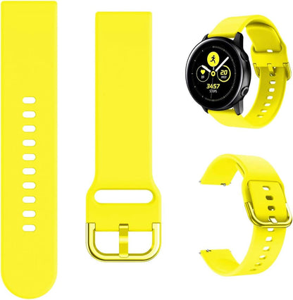 Band Compatible with Samsung Galaxy Watch Active/Active2 40mm/44mm,Silicone Sports Wristband Replacement Compatible for Galaxy Watch 42mm/Gear S2 Classic/Gear Sport Smart Watch (Yellow)