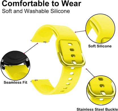 Band Compatible with Samsung Galaxy Watch Active/Active2 40mm/44mm,Silicone Sports Wristband Replacement Compatible for Galaxy Watch 42mm/Gear S2 Classic/Gear Sport Smart Watch (Yellow)