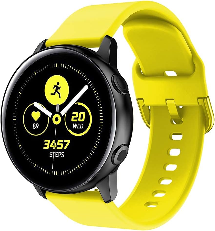 Band Compatible with Samsung Galaxy Watch Active/Active2 40mm/44mm,Silicone Sports Wristband Replacement Compatible for Galaxy Watch 42mm/Gear S2 Classic/Gear Sport Smart Watch (Yellow)