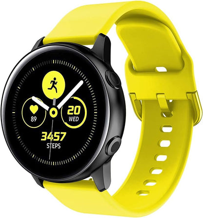 Band Compatible with Samsung Galaxy Watch Active/Active2 40mm/44mm,Silicone Sports Wristband Replacement Compatible for Galaxy Watch 42mm/Gear S2 Classic/Gear Sport Smart Watch (Yellow)