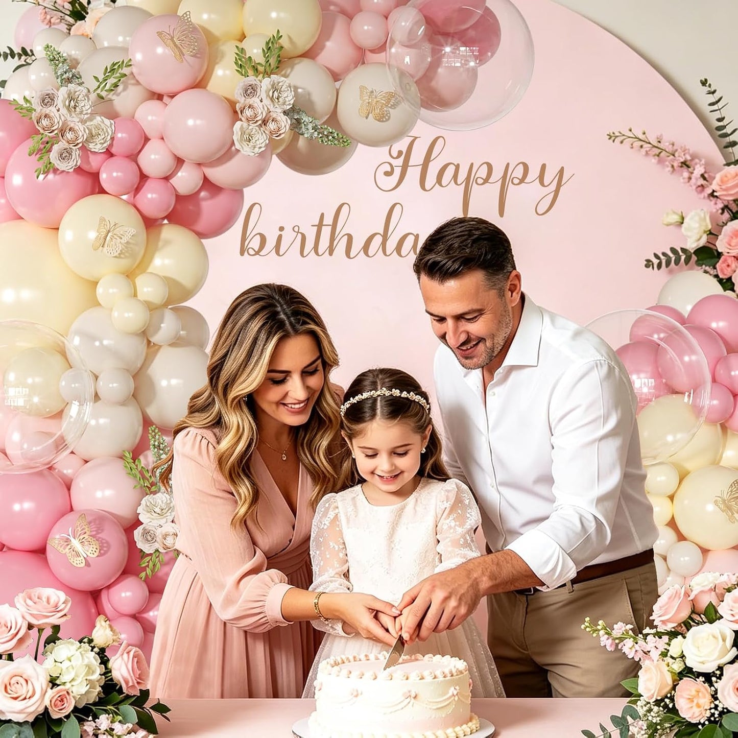 Pink and Yellow Balloon Arch Kit Pastel Yellow Balloons | 126Pcs Light Pink Sand White Balloons Garland Kit for Birthday Baby Shower Bridal Shower Wedding Bee Bear Party Decorations