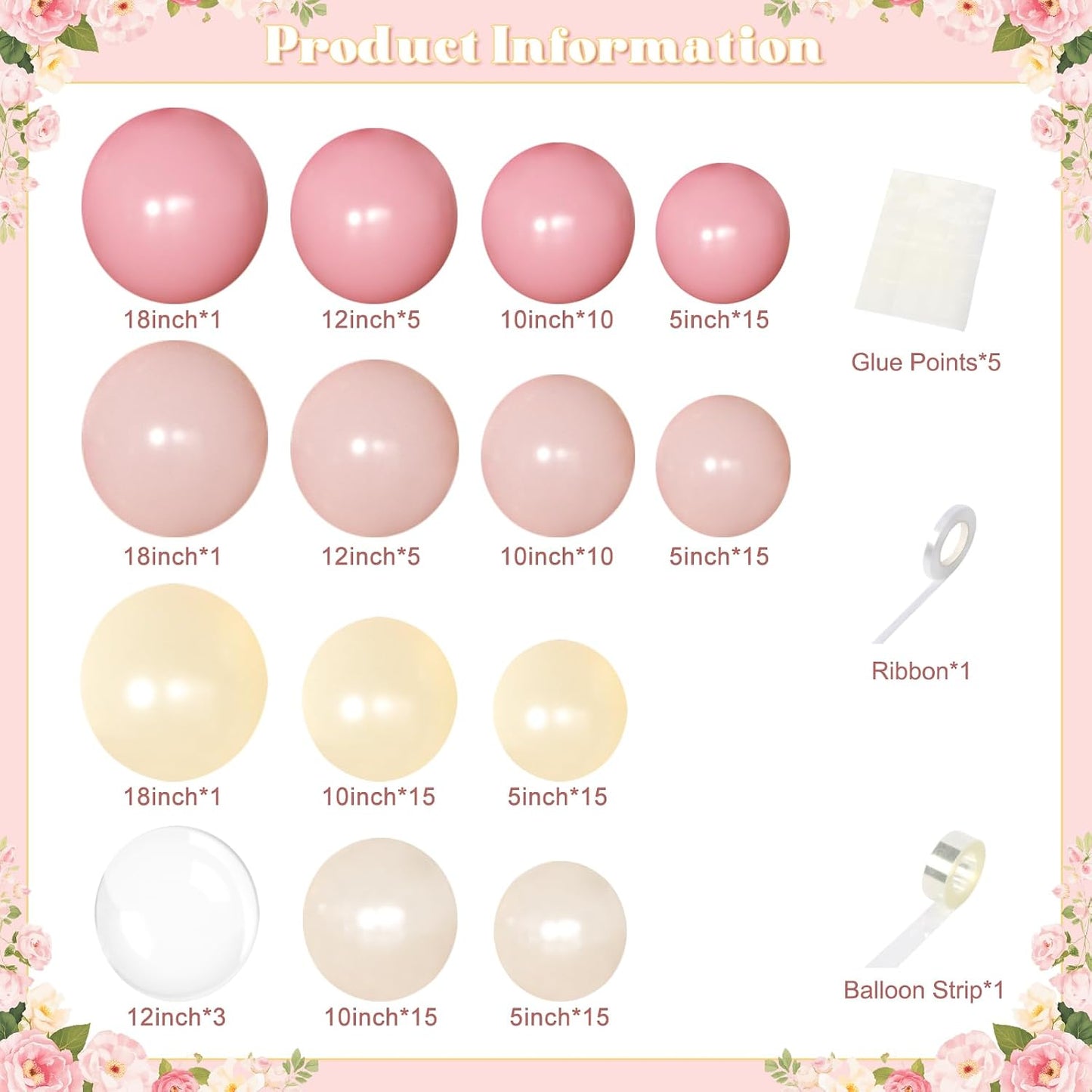 Pink and Yellow Balloon Arch Kit Pastel Yellow Balloons | 126Pcs Light Pink Sand White Balloons Garland Kit for Birthday Baby Shower Bridal Shower Wedding Bee Bear Party Decorations