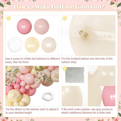 Pink and Yellow Balloon Arch Kit Pastel Yellow Balloons | 126Pcs Light Pink Sand White Balloons Garland Kit for Birthday Baby Shower Bridal Shower Wedding Bee Bear Party Decorations