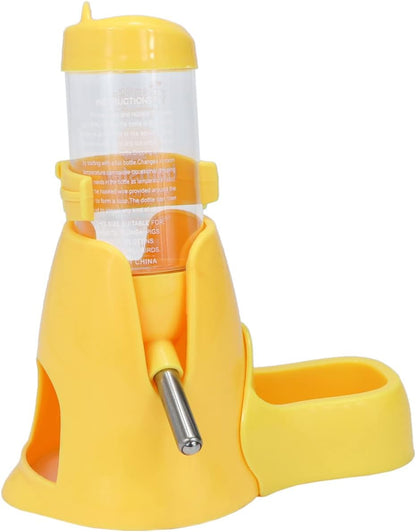 3 in 1 Hamster Water Bottle Small Animal Water Bottle with Food Container Base Hut Hanging Pet Automatic Feeding Drinking Dispenser for Dwarf Hamster Rats Mouse Gerbil Mice