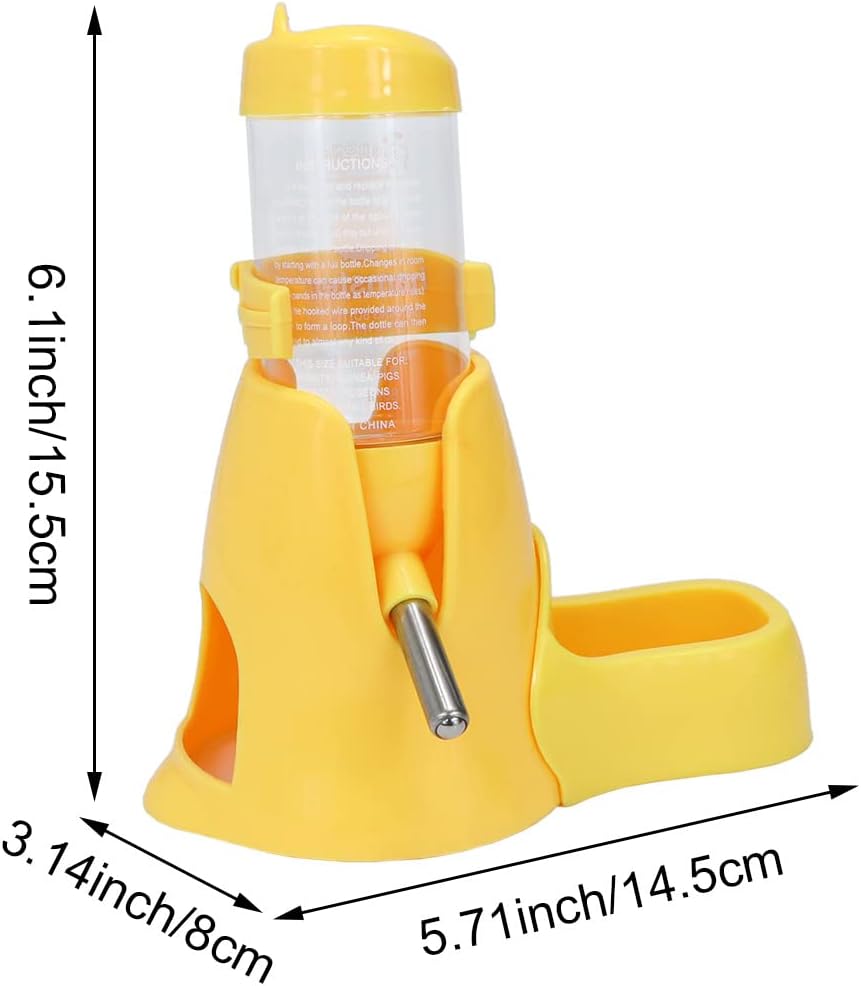 3 in 1 Hamster Water Bottle Small Animal Water Bottle with Food Container Base Hut Hanging Pet Automatic Feeding Drinking Dispenser for Dwarf Hamster Rats Mouse Gerbil Mice