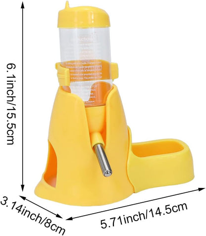 3 in 1 Hamster Water Bottle Small Animal Water Bottle with Food Container Base Hut Hanging Pet Automatic Feeding Drinking Dispenser for Dwarf Hamster Rats Mouse Gerbil Mice
