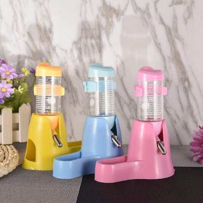 3 in 1 Hamster Water Bottle Small Animal Water Bottle with Food Container Base Hut Hanging Pet Automatic Feeding Drinking Dispenser for Dwarf Hamster Rats Mouse Gerbil Mice