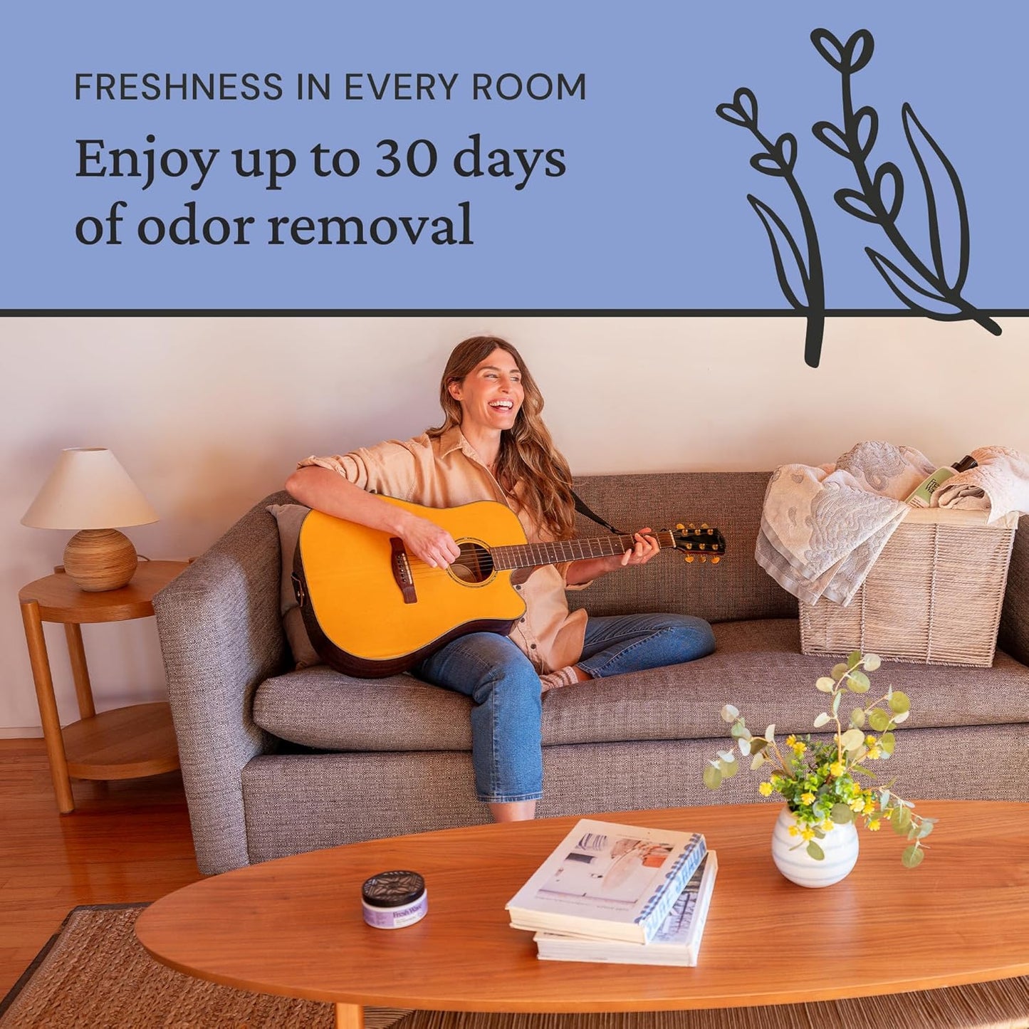 Lemon Odor Eliminator Gel 3-Pk 7 oz - Air Freshener for Home | Plant-based essential oils. Lasts 15-30 days per jar. No plug-in needed. Pet-safe, closet and bathroom deoderizer.
