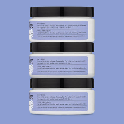 Lemon Odor Eliminator Gel 3-Pk 7 oz - Air Freshener for Home | Plant-based essential oils. Lasts 15-30 days per jar. No plug-in needed. Pet-safe, closet and bathroom deoderizer.