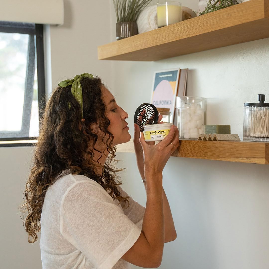 Lemon Odor Eliminator Gel 3-Pk 7 oz - Air Freshener for Home | Plant-based essential oils. Lasts 15-30 days per jar. No plug-in needed. Pet-safe, closet and bathroom deoderizer.