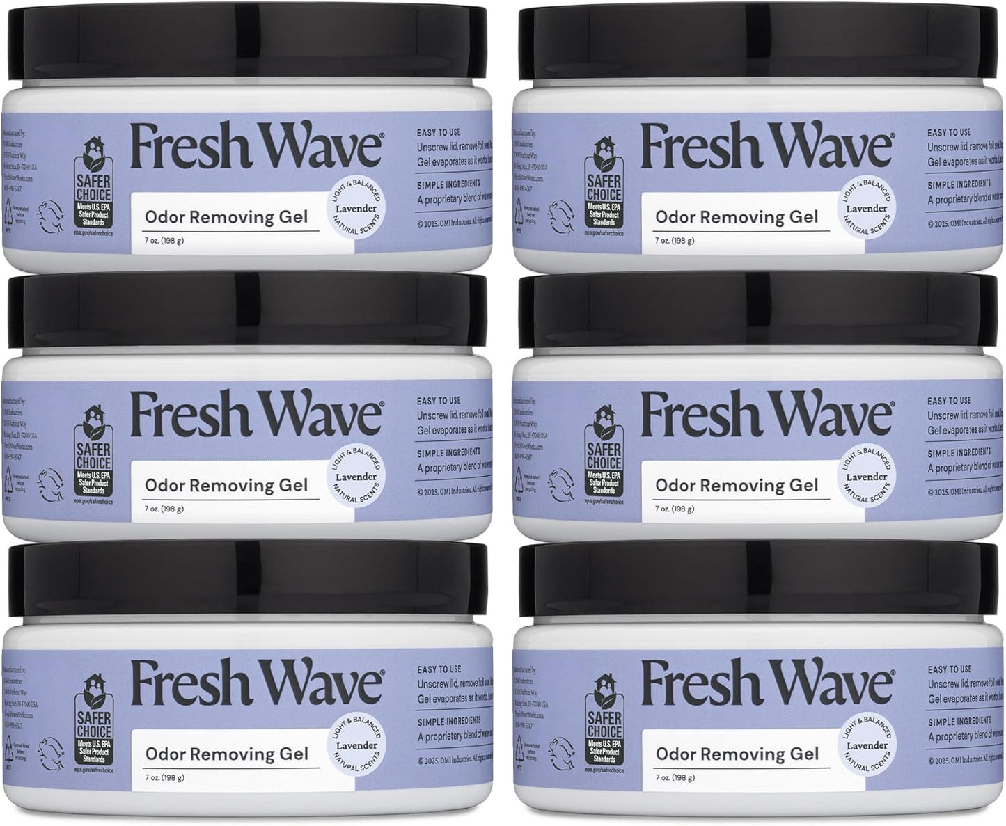 Lemon Odor Eliminator Gel 3-Pk 7 oz - Air Freshener for Home | Plant-based essential oils. Lasts 15-30 days per jar. No plug-in needed. Pet-safe, closet and bathroom deoderizer.