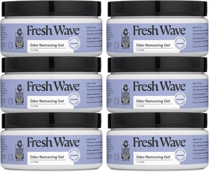 Lemon Odor Eliminator Gel 3-Pk 7 oz - Air Freshener for Home | Plant-based essential oils. Lasts 15-30 days per jar. No plug-in needed. Pet-safe, closet and bathroom deoderizer.