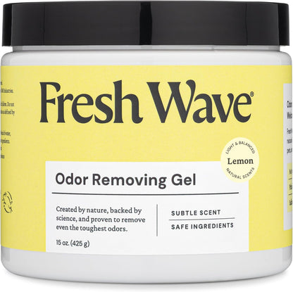 Lemon Odor Eliminator Gel 3-Pk 7 oz - Air Freshener for Home | Plant-based essential oils. Lasts 15-30 days per jar. No plug-in needed. Pet-safe, closet and bathroom deoderizer.