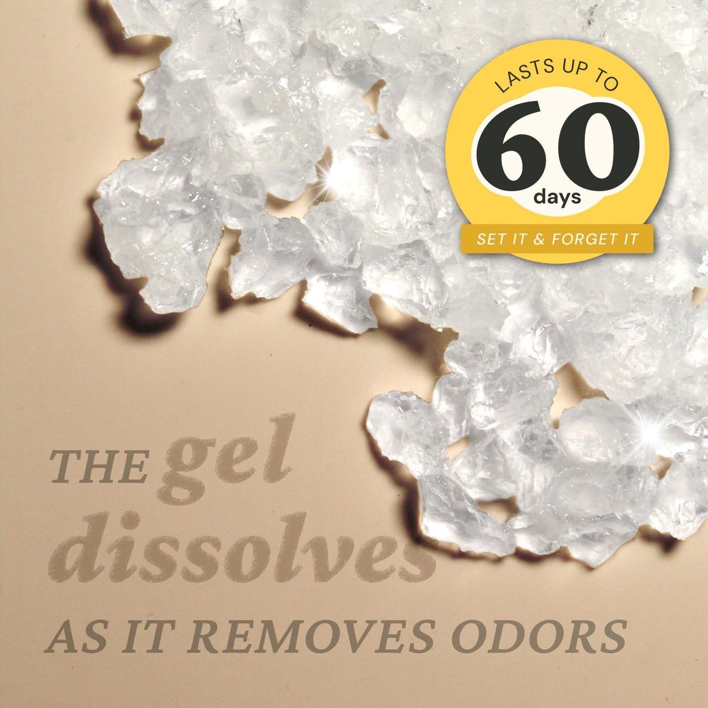 Lemon Odor Eliminator Gel 3-Pk 7 oz - Air Freshener for Home | Plant-based essential oils. Lasts 15-30 days per jar. No plug-in needed. Pet-safe, closet and bathroom deoderizer.