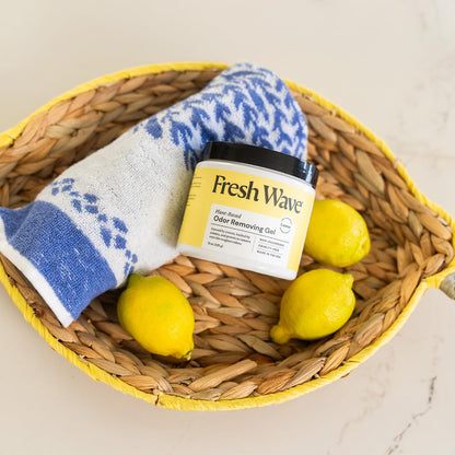 Lemon Odor Eliminator Gel 3-Pk 7 oz - Air Freshener for Home | Plant-based essential oils. Lasts 15-30 days per jar. No plug-in needed. Pet-safe, closet and bathroom deoderizer.