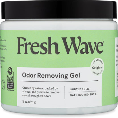 Lemon Odor Eliminator Gel 3-Pk 7 oz - Air Freshener for Home | Plant-based essential oils. Lasts 15-30 days per jar. No plug-in needed. Pet-safe, closet and bathroom deoderizer.