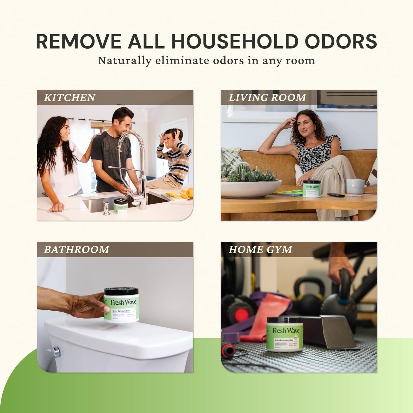Lemon Odor Eliminator Gel 3-Pk 7 oz - Air Freshener for Home | Plant-based essential oils. Lasts 15-30 days per jar. No plug-in needed. Pet-safe, closet and bathroom deoderizer.