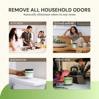 Lemon Odor Eliminator Gel 3-Pk 7 oz - Air Freshener for Home | Plant-based essential oils. Lasts 15-30 days per jar. No plug-in needed. Pet-safe, closet and bathroom deoderizer.