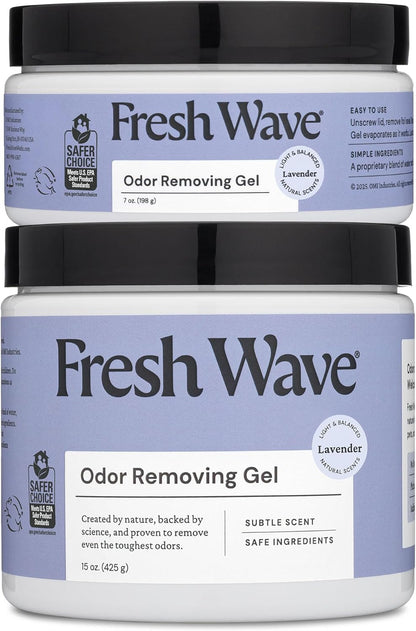 Lemon Odor Eliminator Gel 3-Pk 7 oz - Air Freshener for Home | Plant-based essential oils. Lasts 15-30 days per jar. No plug-in needed. Pet-safe, closet and bathroom deoderizer.