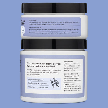 Lemon Odor Eliminator Gel 3-Pk 7 oz - Air Freshener for Home | Plant-based essential oils. Lasts 15-30 days per jar. No plug-in needed. Pet-safe, closet and bathroom deoderizer.