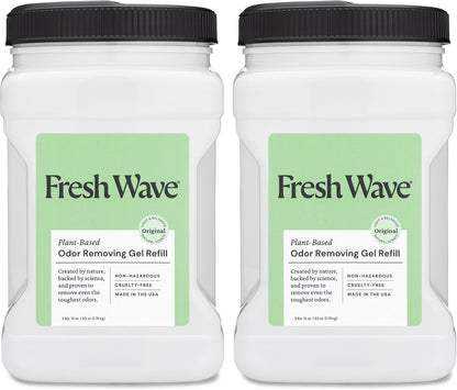 Lemon Odor Eliminator Gel 3-Pk 7 oz - Air Freshener for Home | Plant-based essential oils. Lasts 15-30 days per jar. No plug-in needed. Pet-safe, closet and bathroom deoderizer.