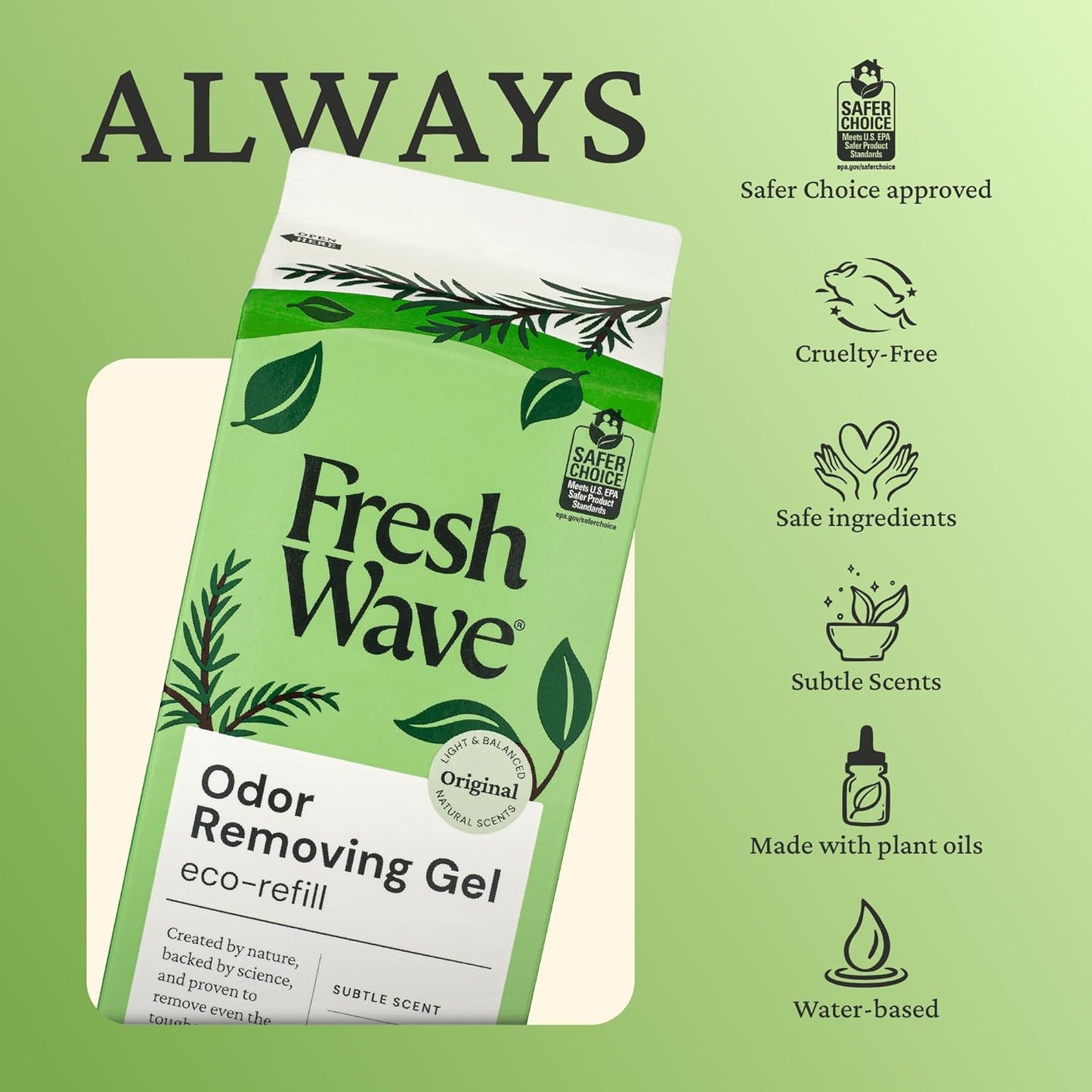Lemon Odor Eliminator Gel 3-Pk 7 oz - Air Freshener for Home | Plant-based essential oils. Lasts 15-30 days per jar. No plug-in needed. Pet-safe, closet and bathroom deoderizer.